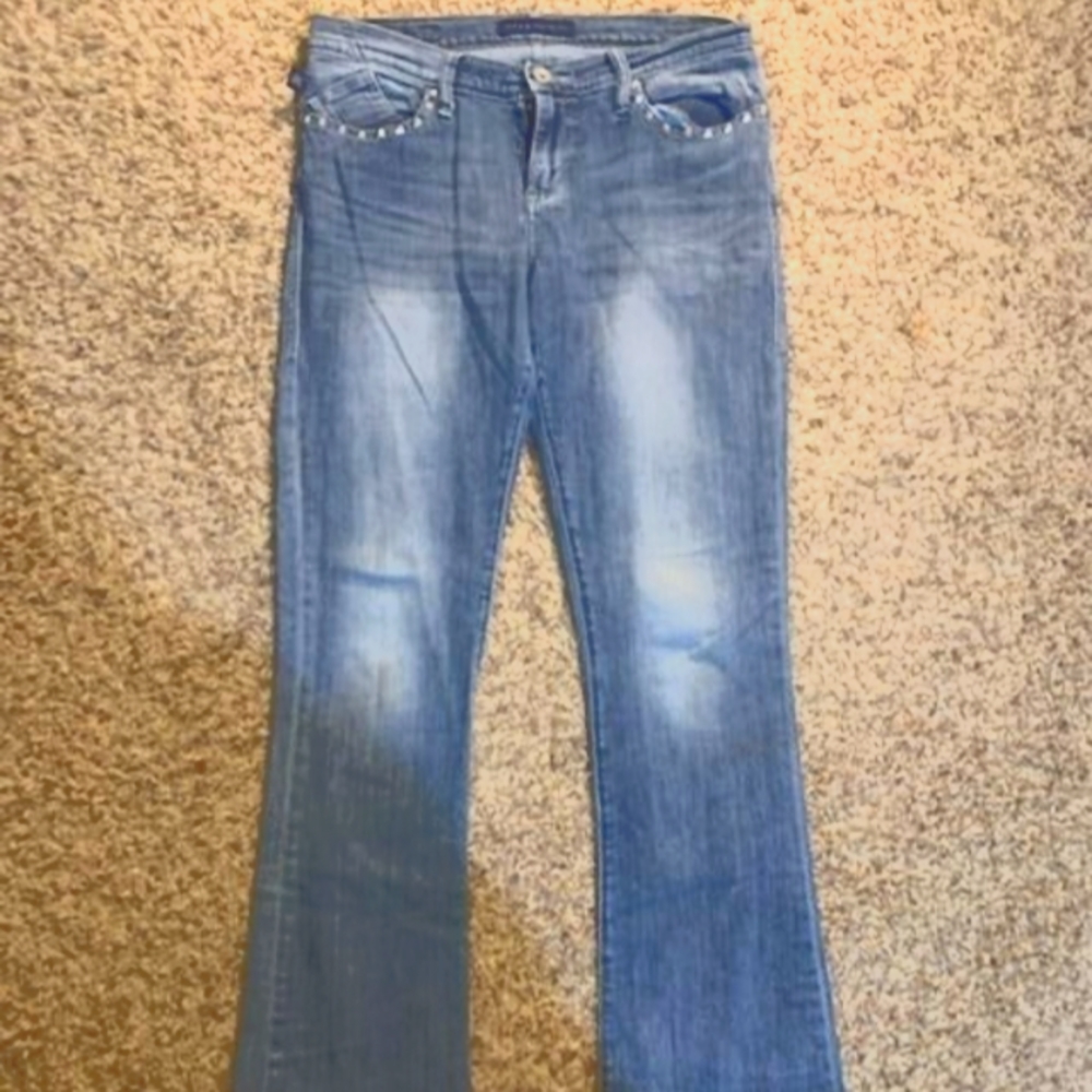 faded stretch boot cut
